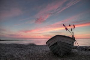 Ostsee Sonnenuntergang Boot
