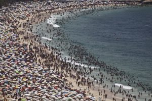 overcrowded beach Rio