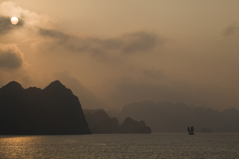 Vietnam Halong bay City sail boat photography