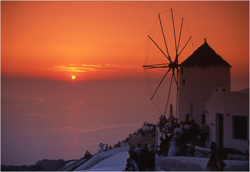 Griechenland Kykladen Insel Santorin Thera Thira Oia Fira Vulkanausbruch photography sunset
