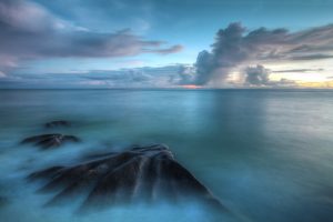 Seychellen Blau Sonnenuntergang