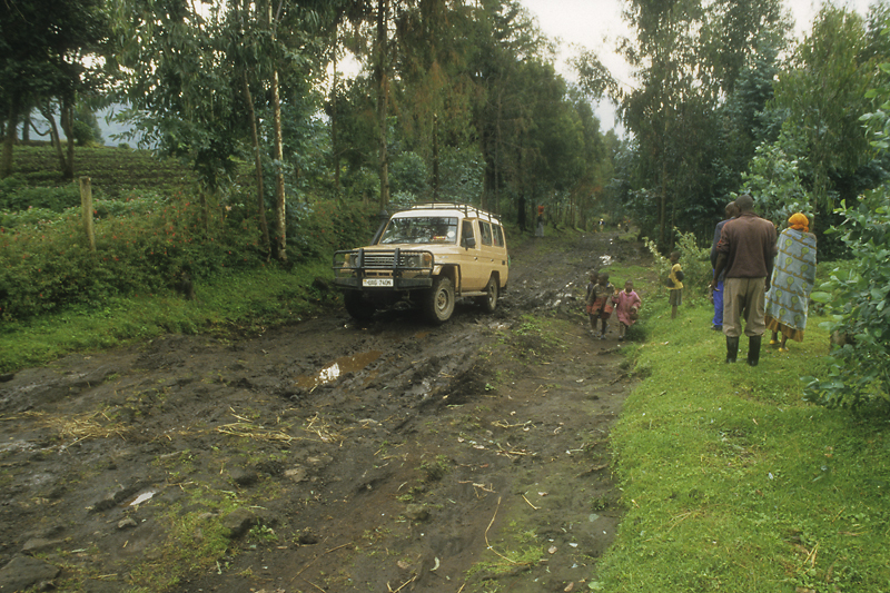 Straße im Volkano NP Ruanda.