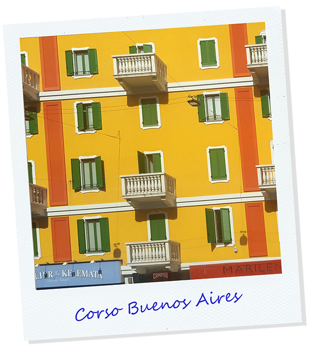 Italien Italia Mailand Milan Corso Buenos Aires gelb orange Haus Balkone