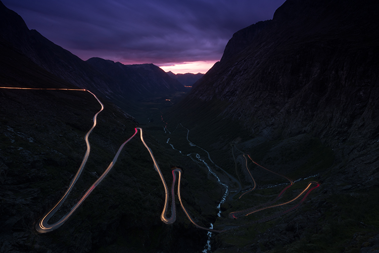 Norwegen Trollstigen Nacht